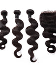 Luxury Body Wave Bundles with a Lace Closure (14") - London Virgin Hair