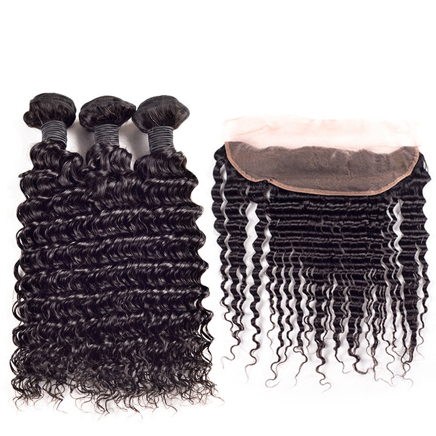 Lace frontal deep wave with bundles shop