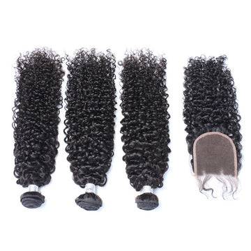 Luxury Deep Wave Bundles with a Lace Closure (14