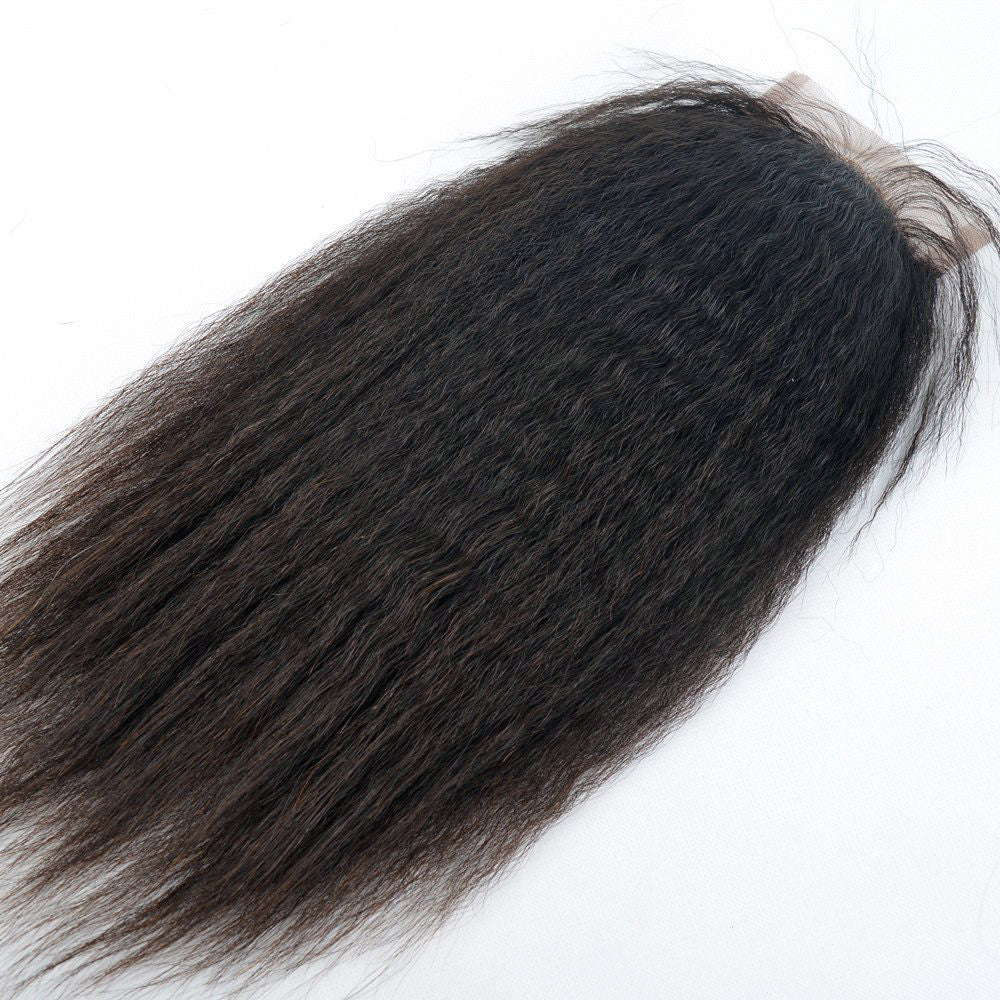 Luxury Kinky Straight Closure - Free-Part - London Virgin Hair 