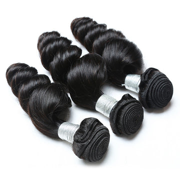 Luxury Loose Wave Bundle Deals - Natural Colour - London Virgin Hair 
