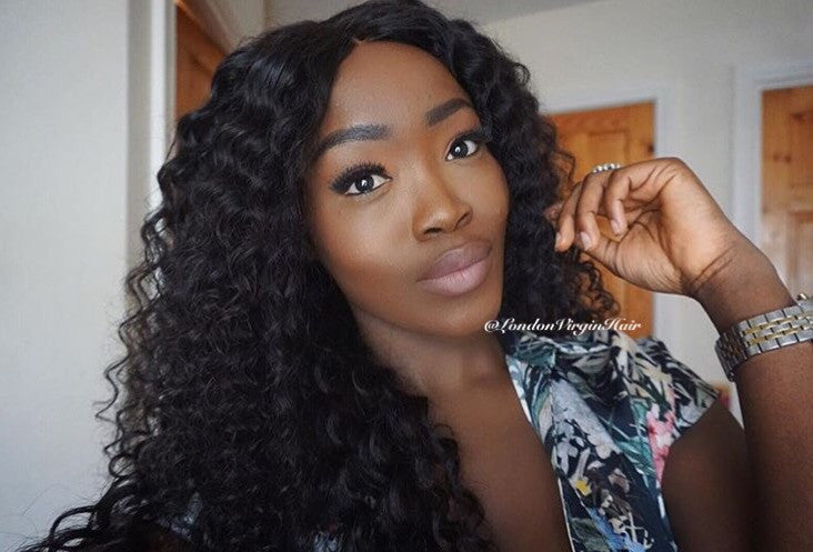 Luxury Deep Wave Bundles with a Lace Closure (14") - London Virgin Hair 